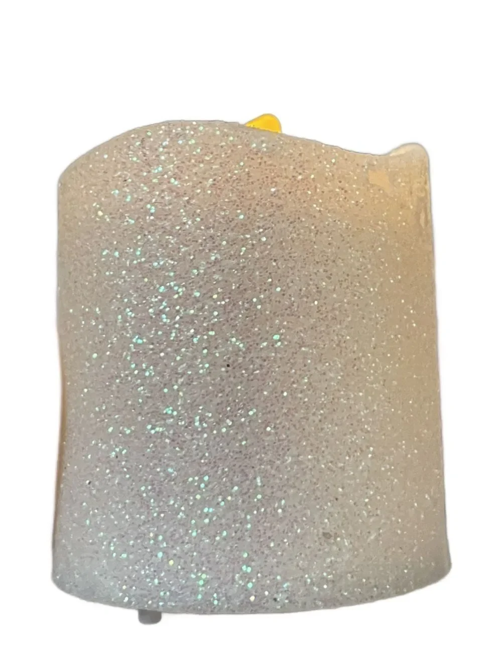Rustic White Metal Lantern Pair with Glittery LED Candles